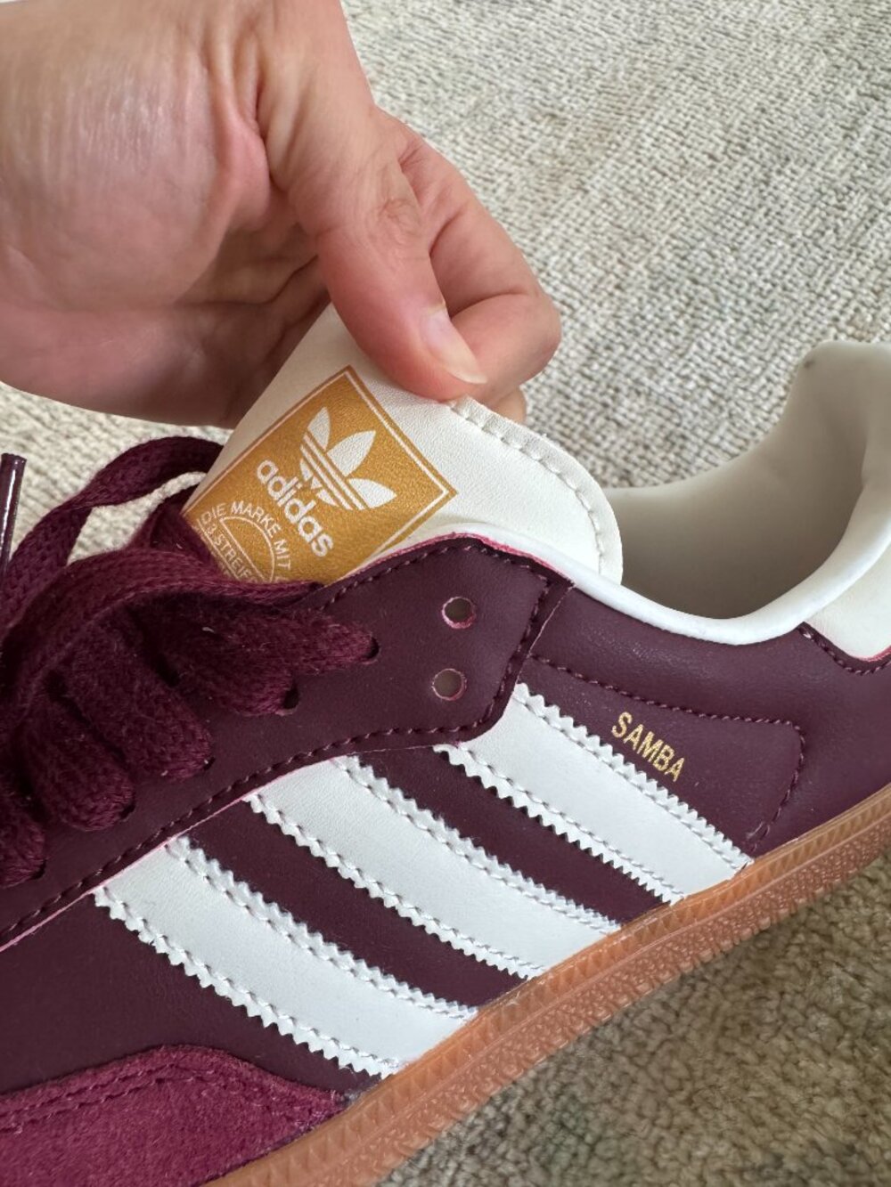 NWT Adidas Samba OG Maroon Burgundy, Sz 6.5 - Picture 7 of 8
